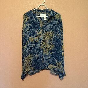 Liz Claiborne Y2K Floral Hippy Style Twee Flowy Statement Whimsical Preppy Vtg